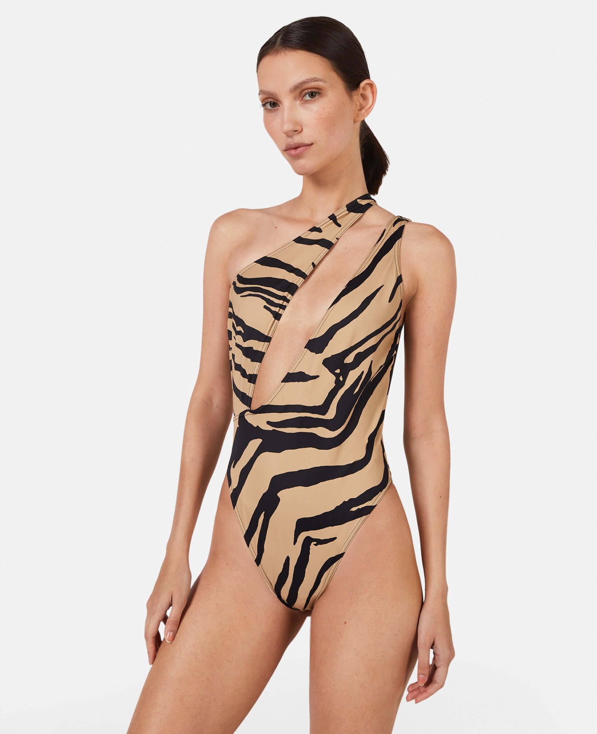 Zebra Print Cut-Out Swimsuit - 2