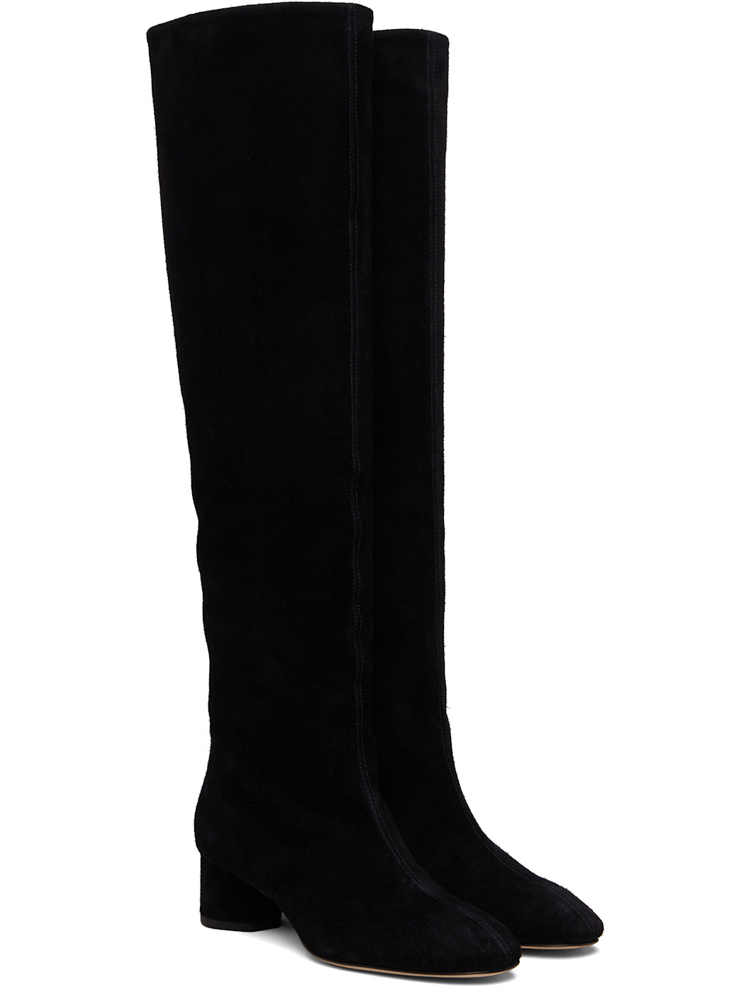 Black Willa Suede Over-Knee Boots - 4