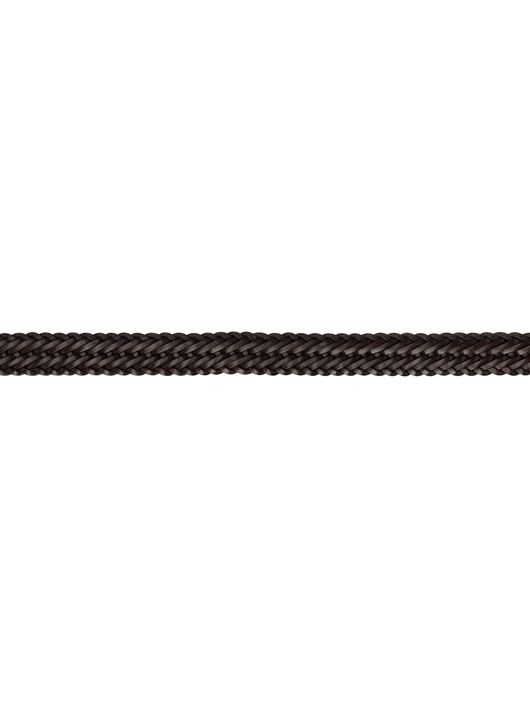 Brown Narrow Woven Leather Casual Belt - 2