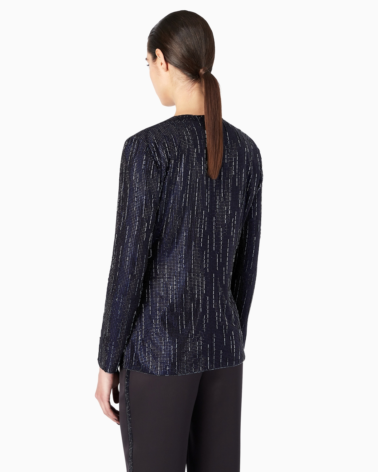Long silk jacket with crystal embroidery - 3