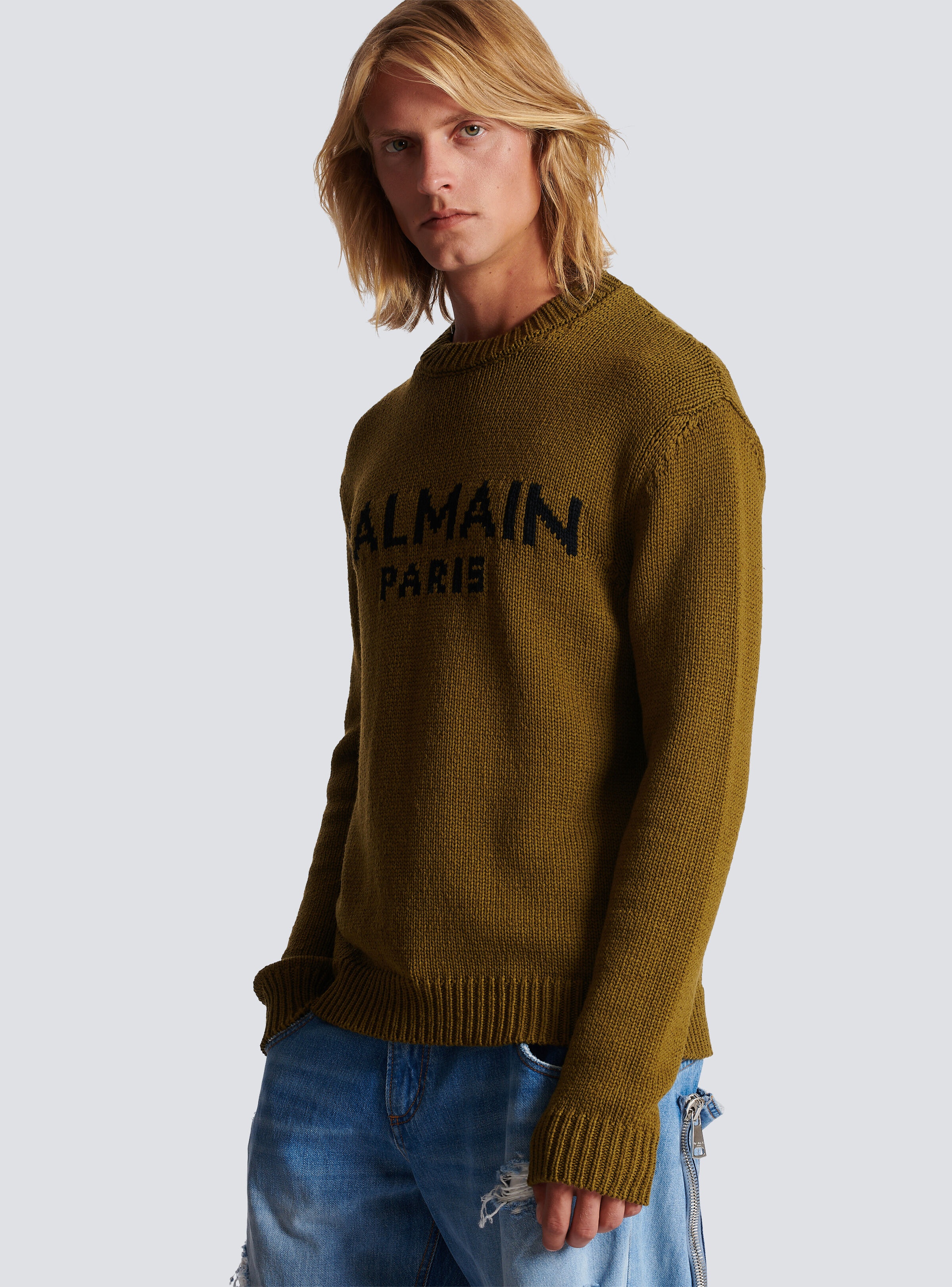 Wool jumper with Balmain logo - 8