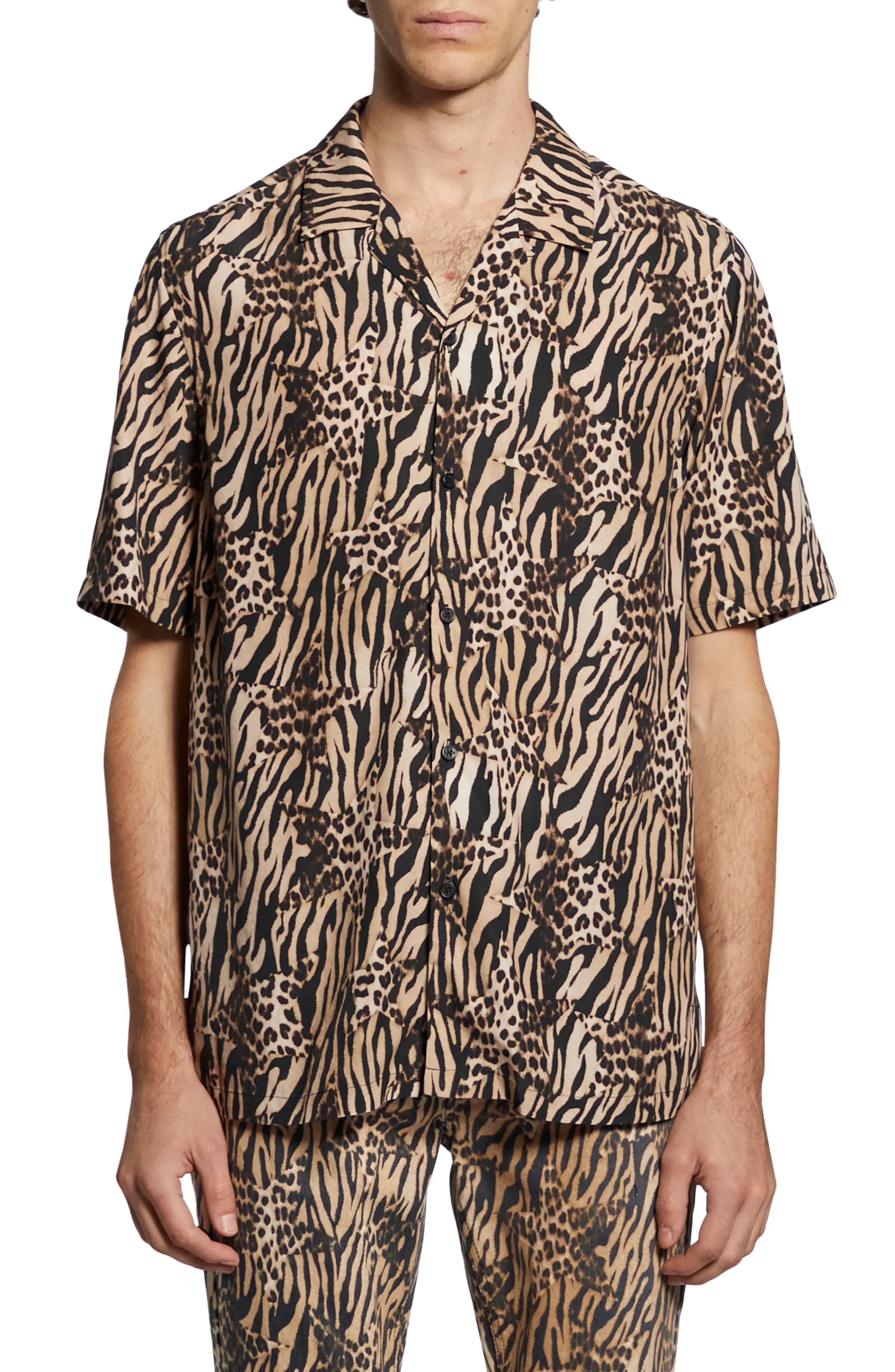 Zoo Resort Short Sleeve Button-Up Shirt - 1