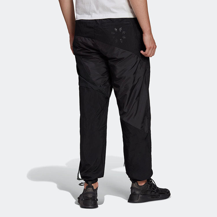 Men's adidas originals Casual Solid Color Splicing Sports Pants/Trousers/Joggers Black HE2953 - 3