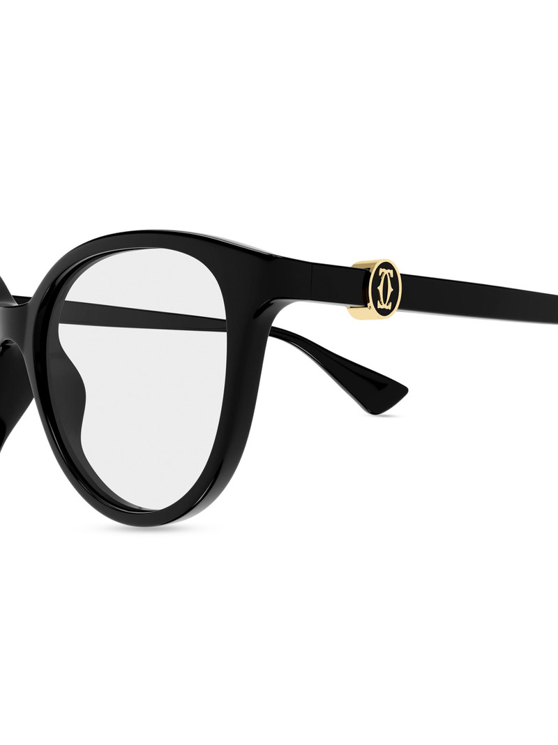 Women's Double C 53MM Round Optical Glasses - Black Clear 3