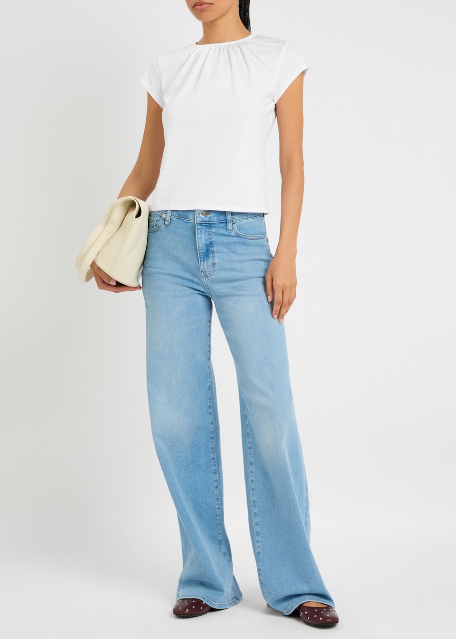 Frame The Gathered Stretch-cotton T-shirt - 4