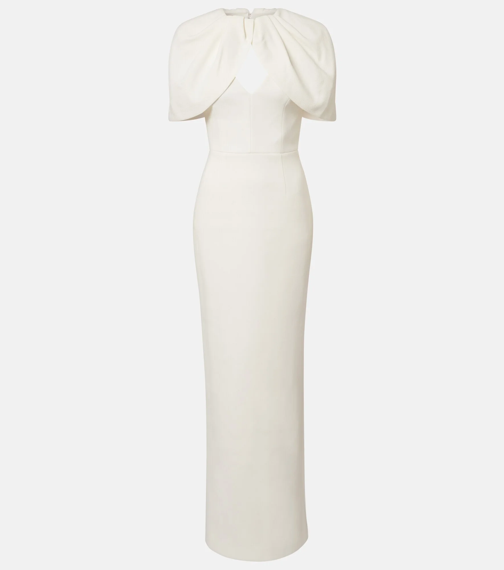 Bridal Cameron caped crêpe gown - 1