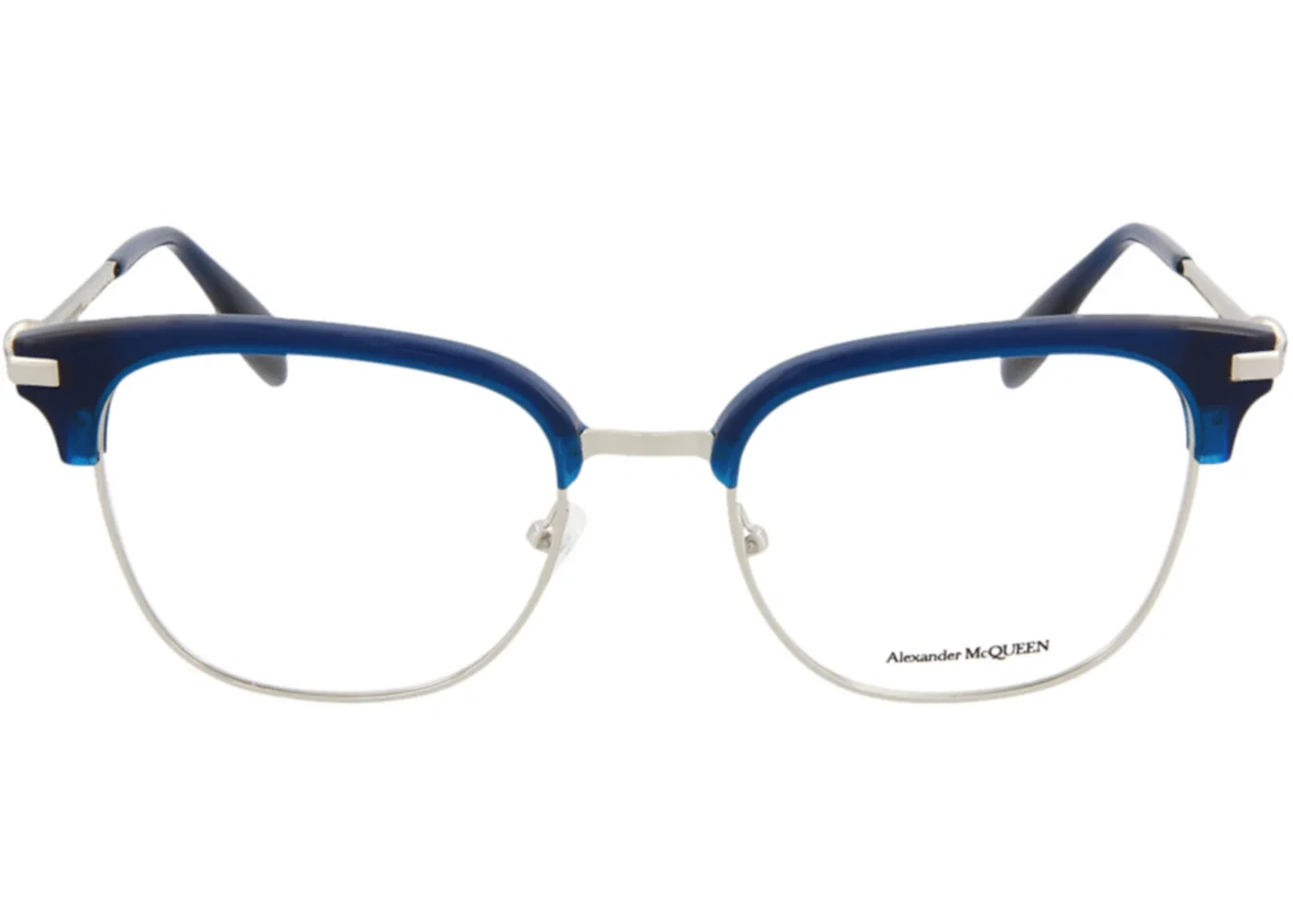Alexander McQueen Round-Frame Metal Optical Frames Silver Silver Transparent (AM0152O-30002600-004) - 1