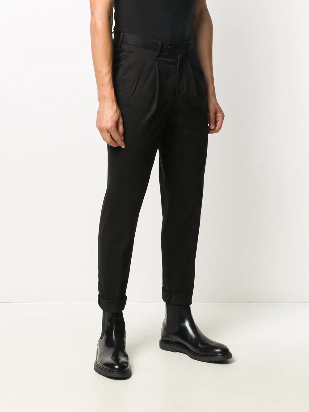 tapered leg tailored trousers - 3