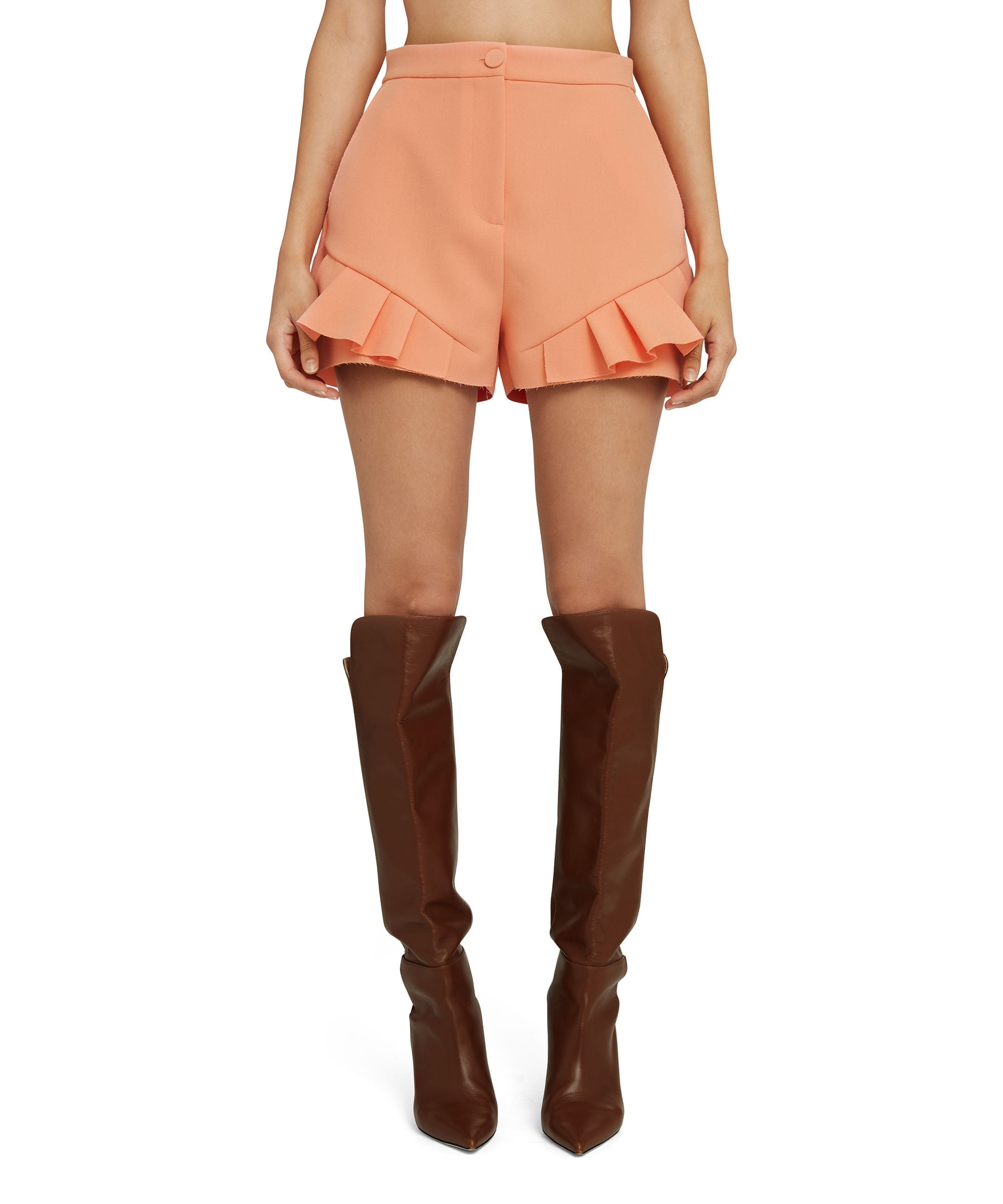 Double crepe cady shorts with ruffles - 5