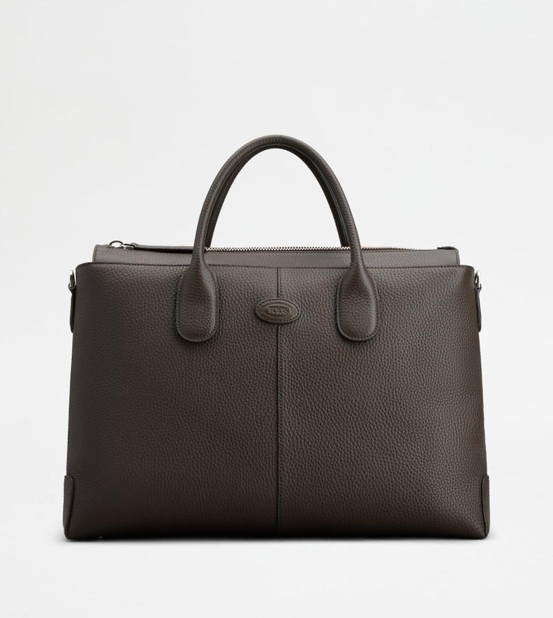 TOD'S DI BAG BRIEFCASE IN LEATHER MEDIUM - BROWN 1