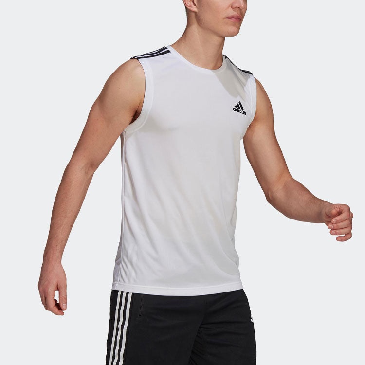 adidas M 3s Tk Logo Sports Training Breathable Vest White GM2158 - 4