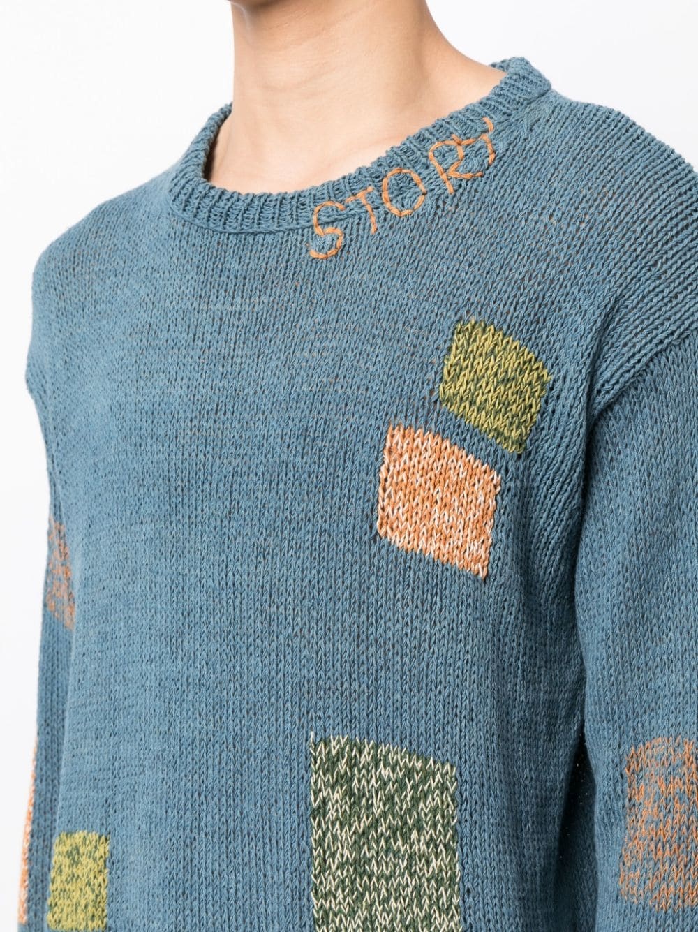 Spinning geometric intarsia-knit jumper - 5