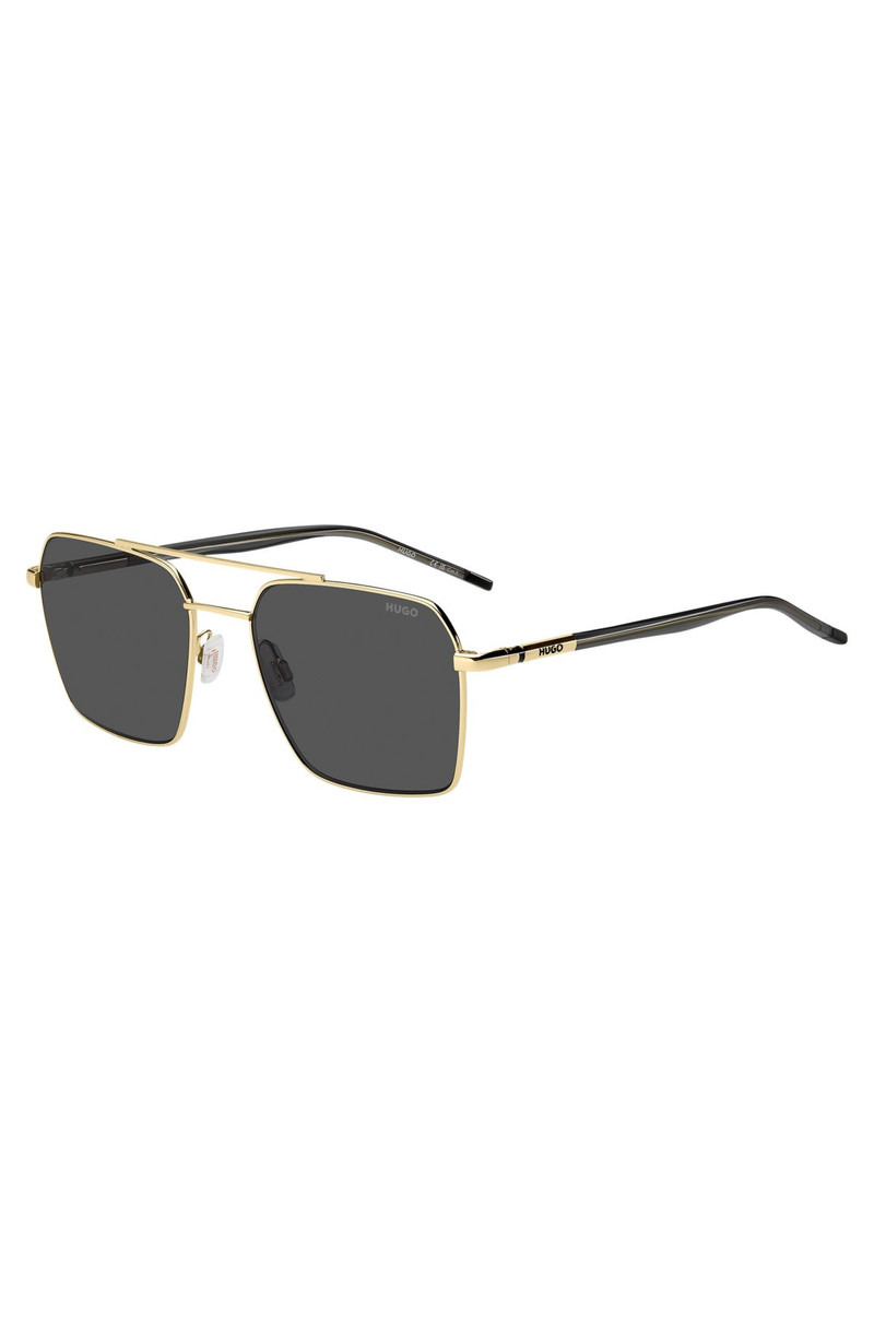 DOUBLE-BRIDGE SUNGLASSES IN GOLD AND BLACK TONES 1
