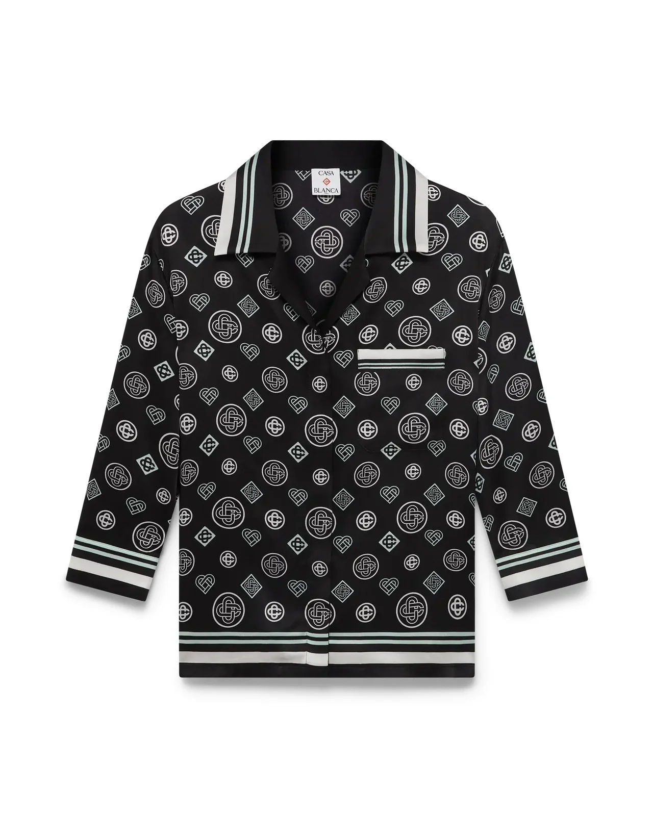 Monogram Pyjama Silk Satin Shirt | Casablanca Paris - 1