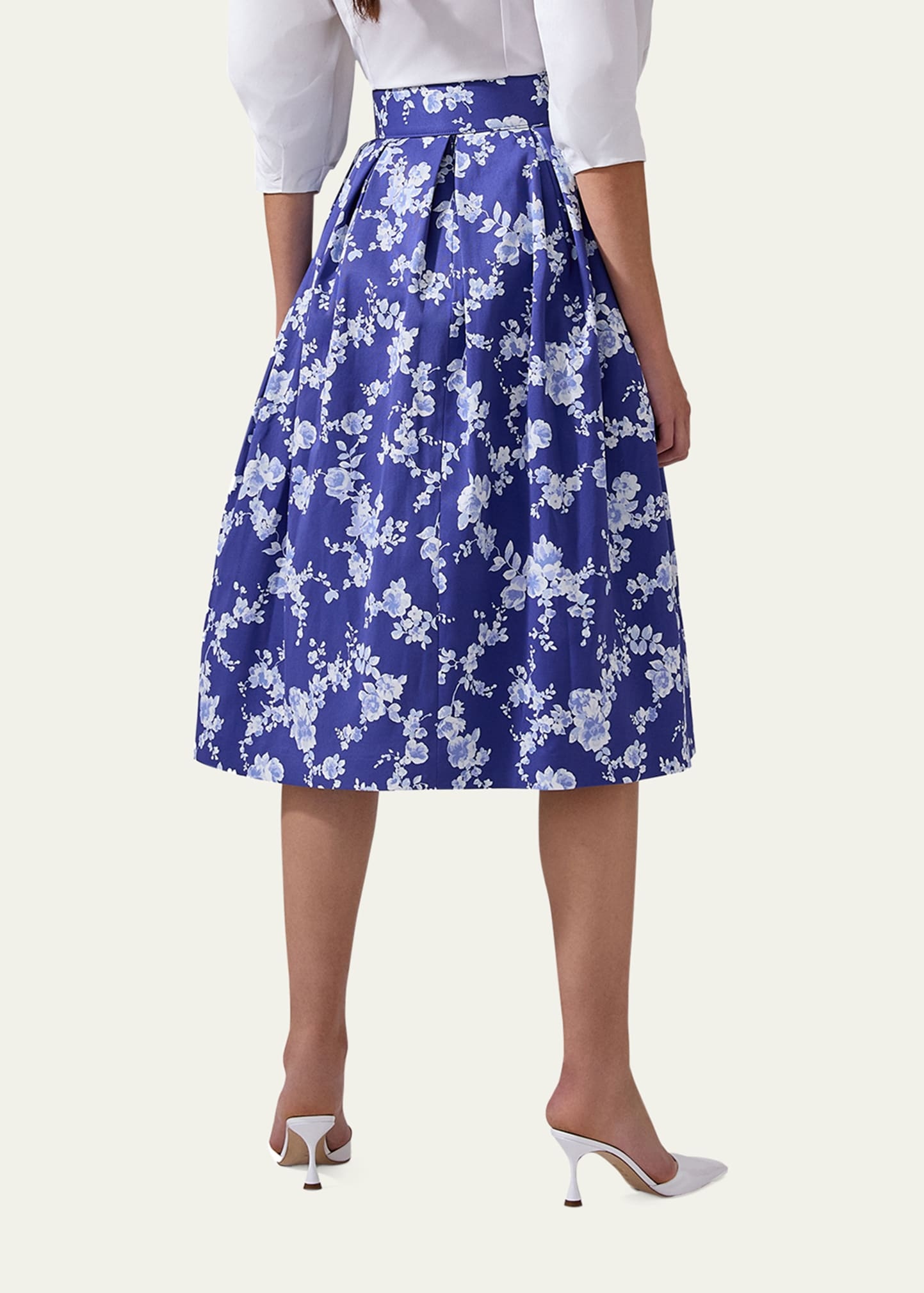 Floral Full Midi Skirt - 3