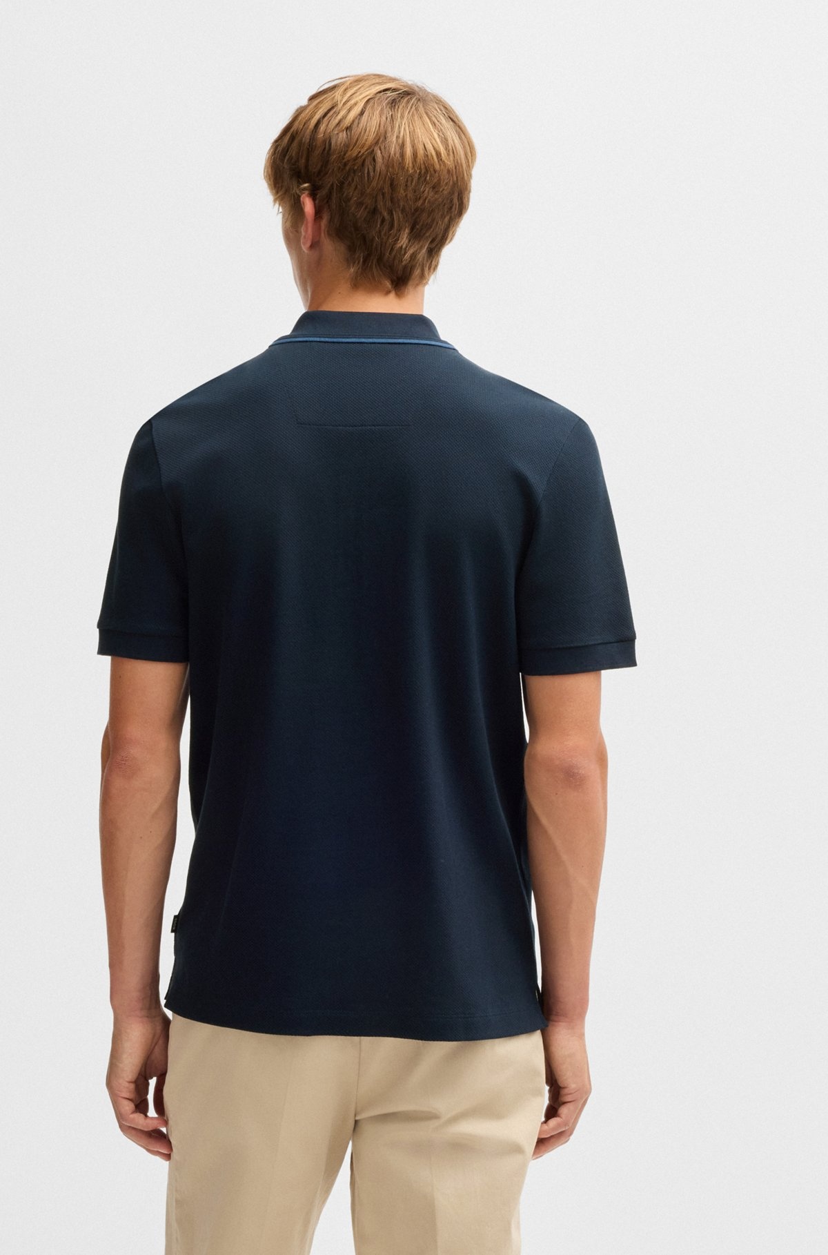 STRUCTURED-COTTON POLO SHIRT WITH ZIP PLACKET - 5