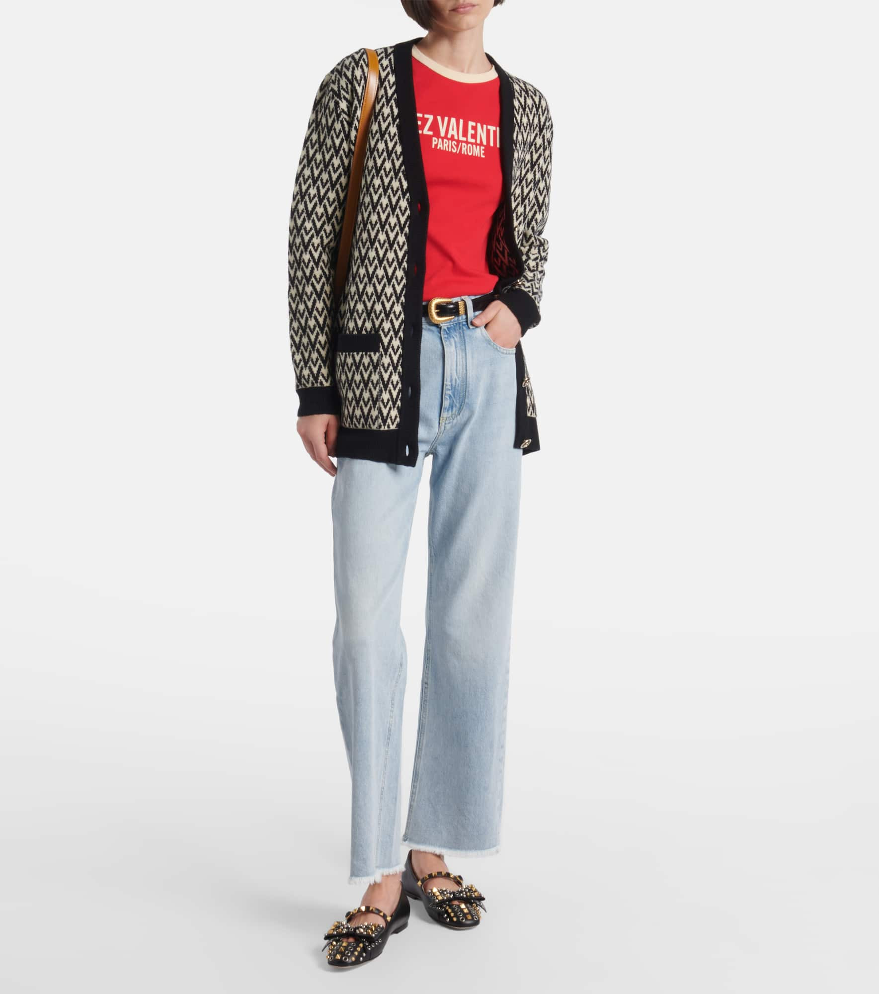 Toute La V virgin wool jacquard cardigan - 2