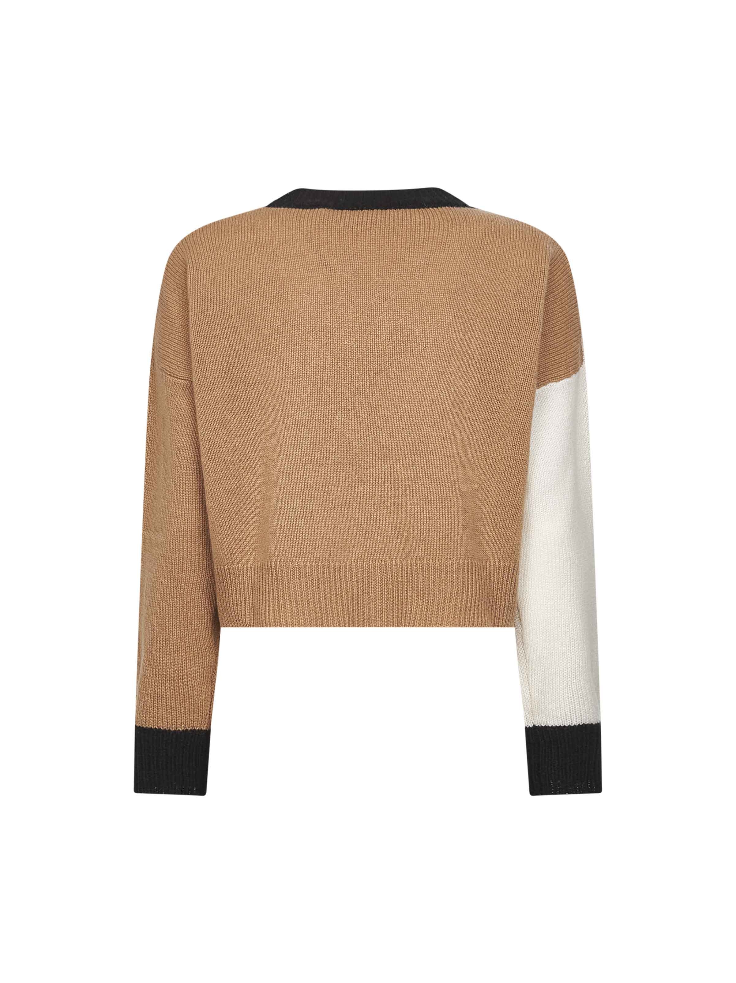 Ppnk color block cashmere cropped sweater - 2