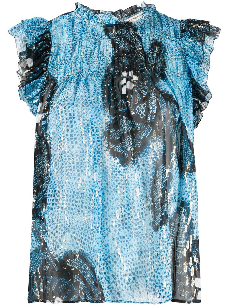 abstract print sleeveless blouse 1