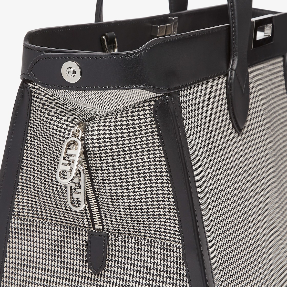 Peekaboo ISeeU Forty8 bag made of fabric with a black and white houndstooth micro motif embellished  - 6