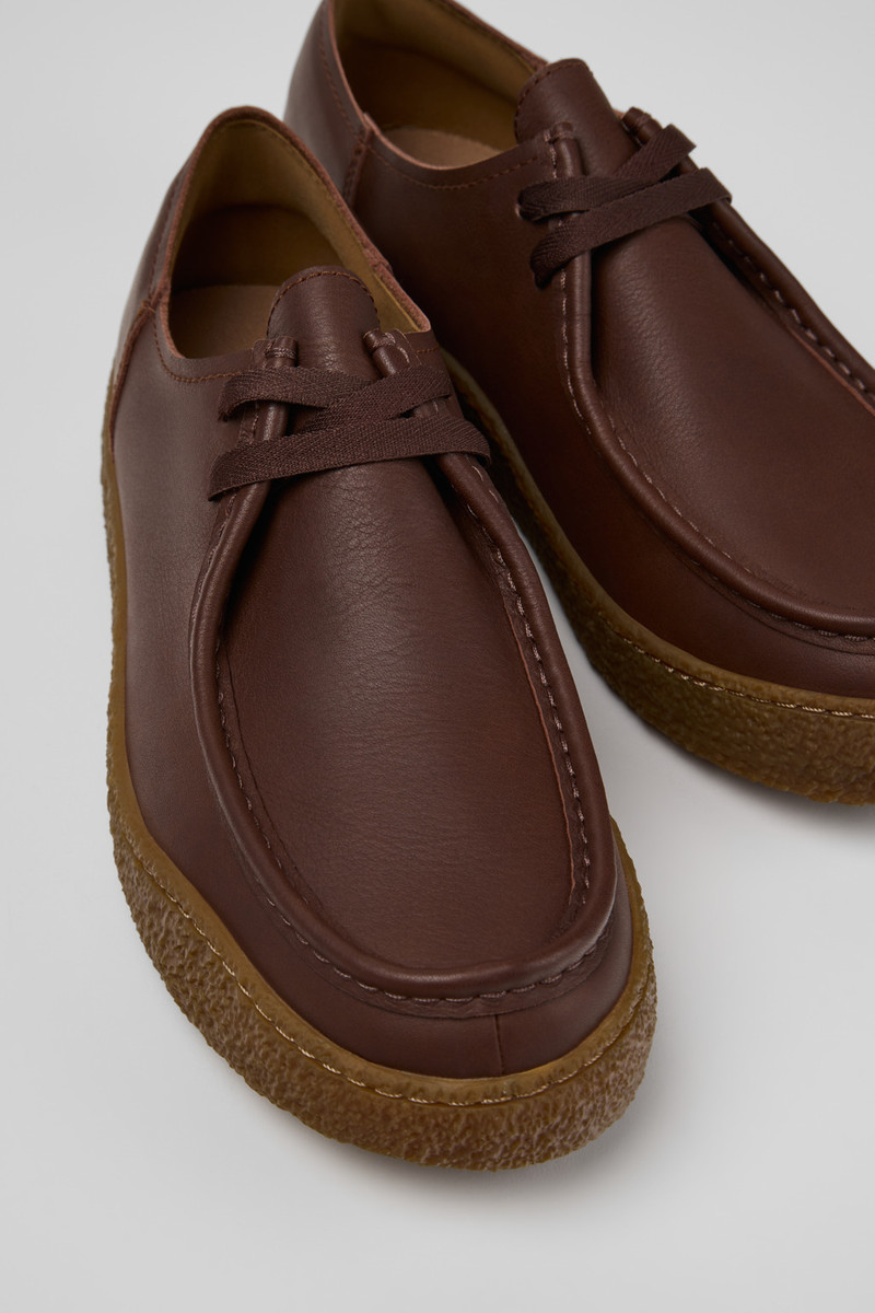Peu Terreno Brown Leather Shoes for Men. 2