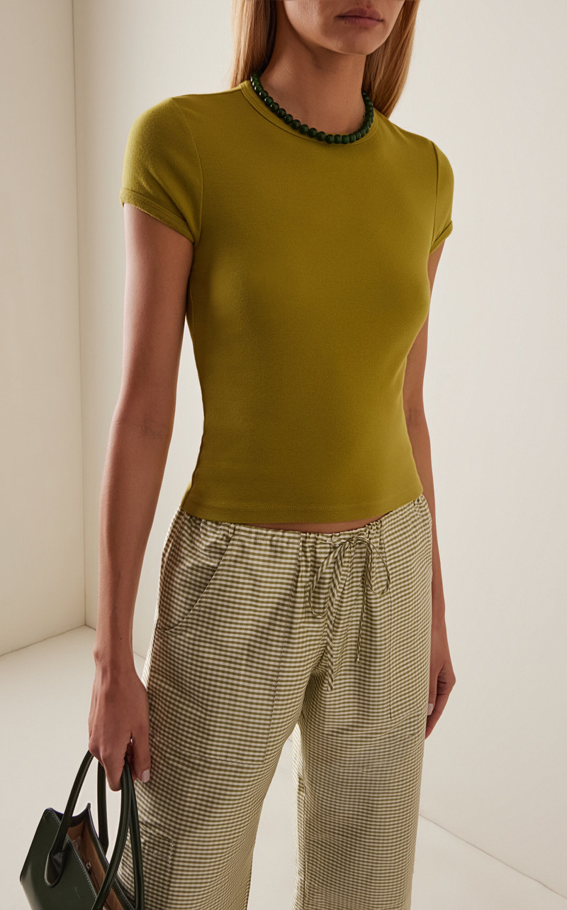 DONNI. Baby Ribbed Cotton Top green outlook