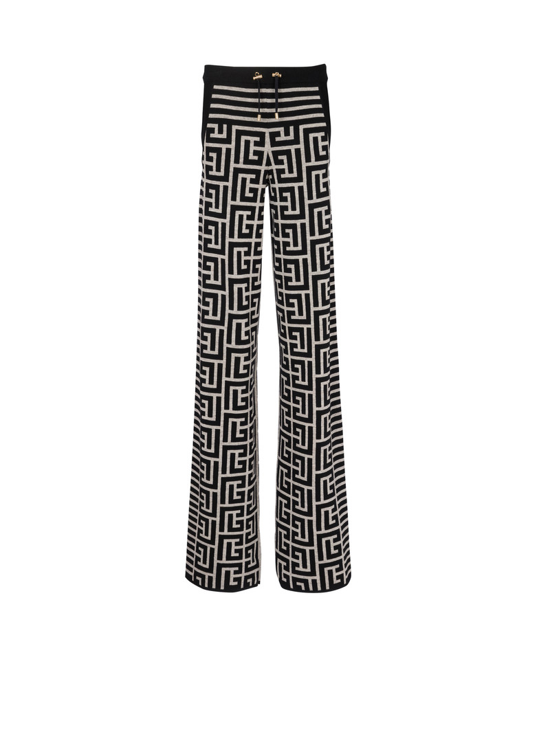 Monogrammed knit trousers 1