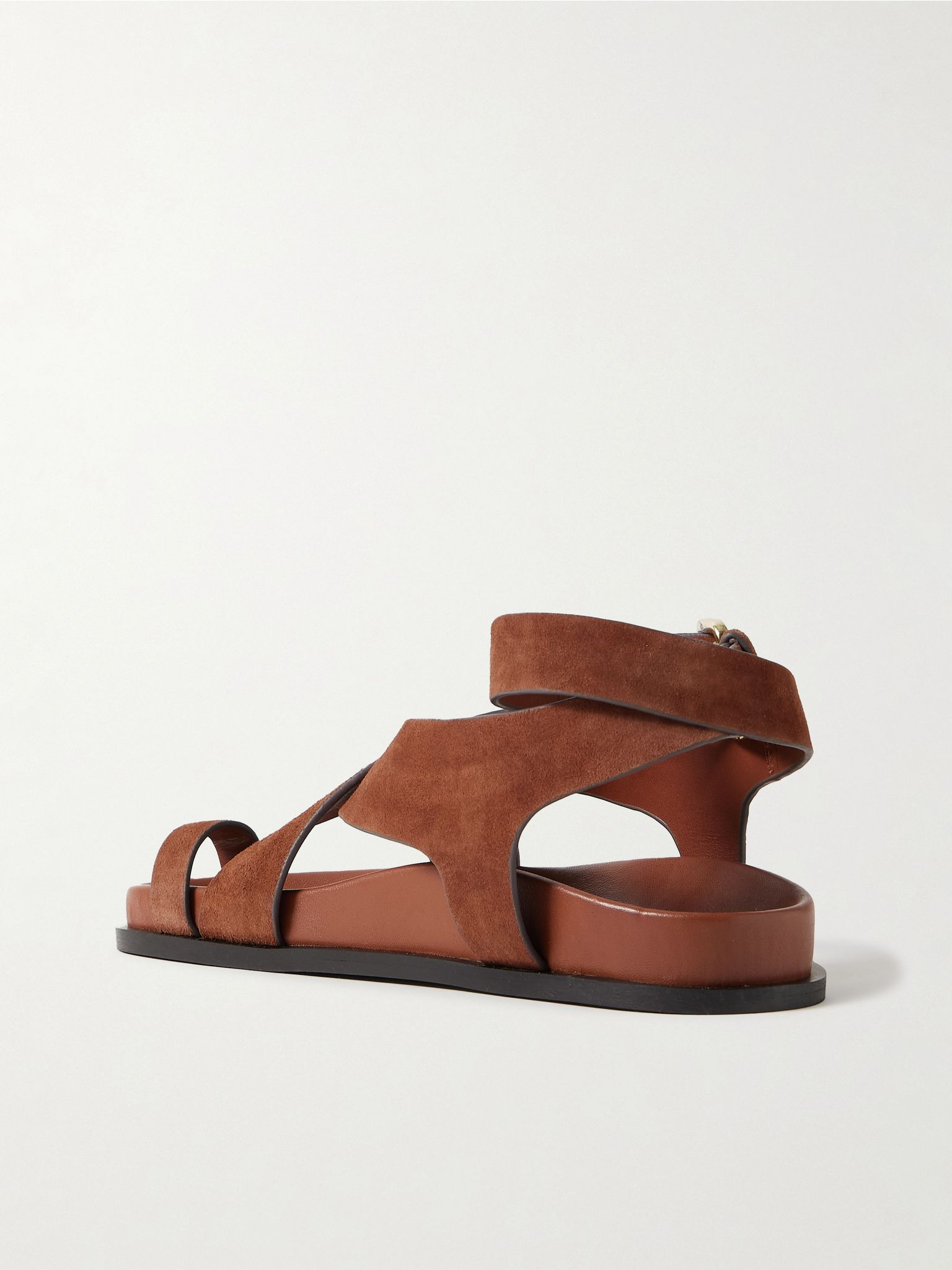 Jalen suede and leather sandals Brown - 3