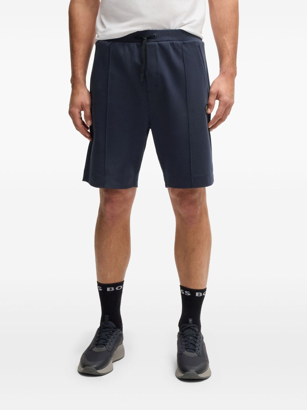 logo-appliqué track shorts - 3