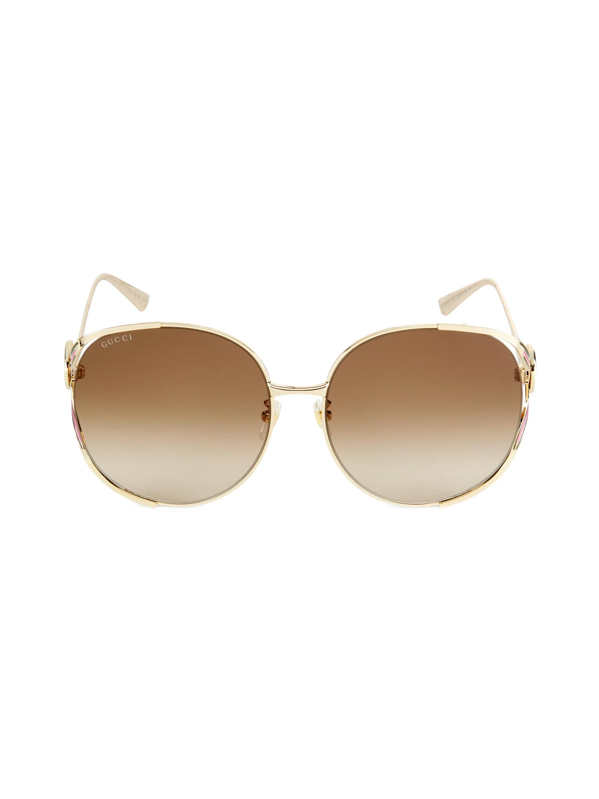 Women's Fork 63MM Round Sunglasses - Gold - 1