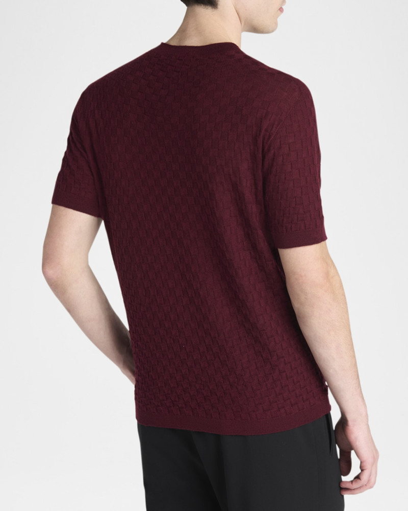 Men's Woven Quadrant Cashmere and Silk Crewneck Sweater 3