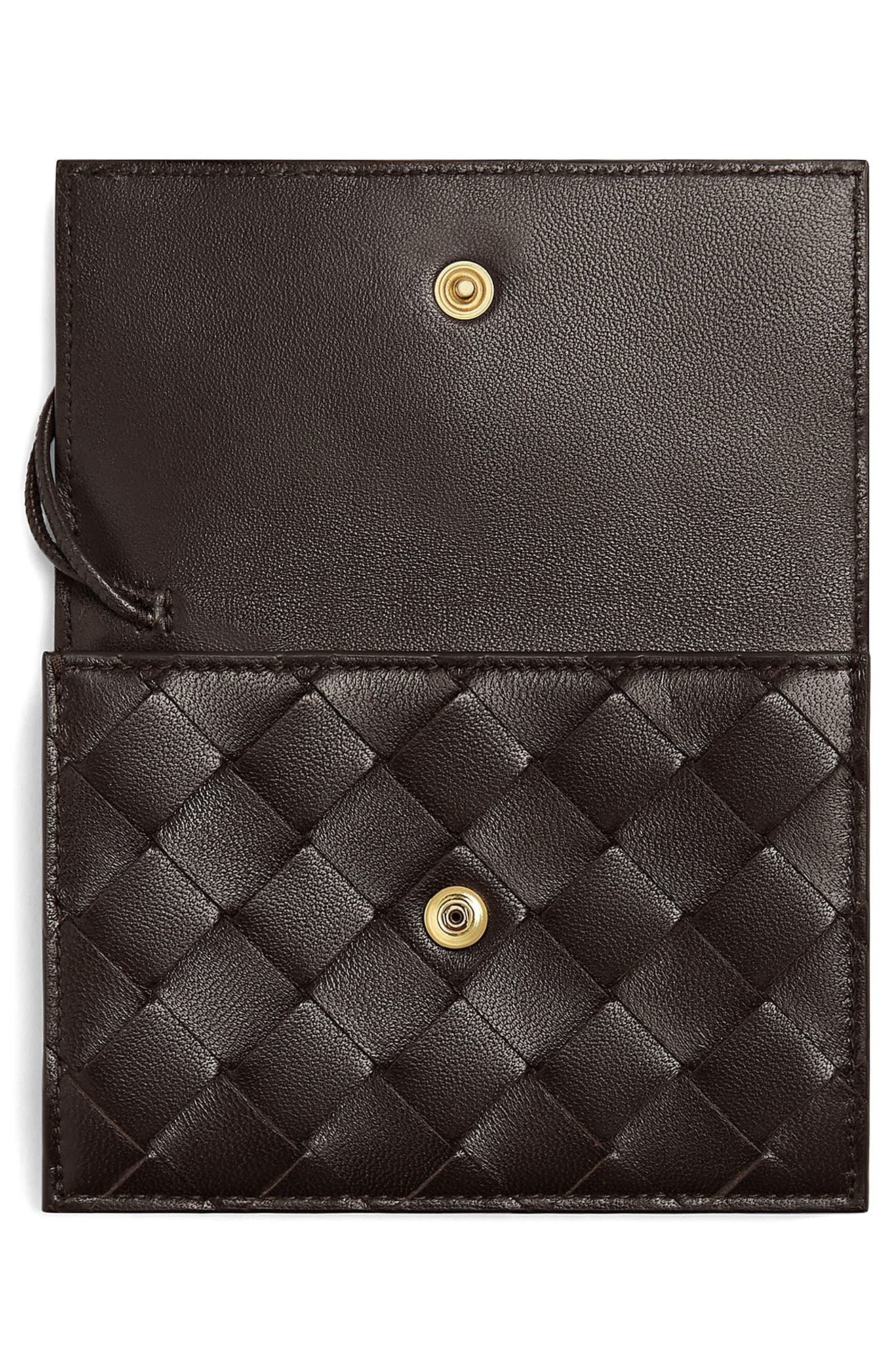Bottega Veneta Andiamo Slip Intrecciato Leather Zip Card Case in 2190 Fondant-M Brass at Nordstrom - 2