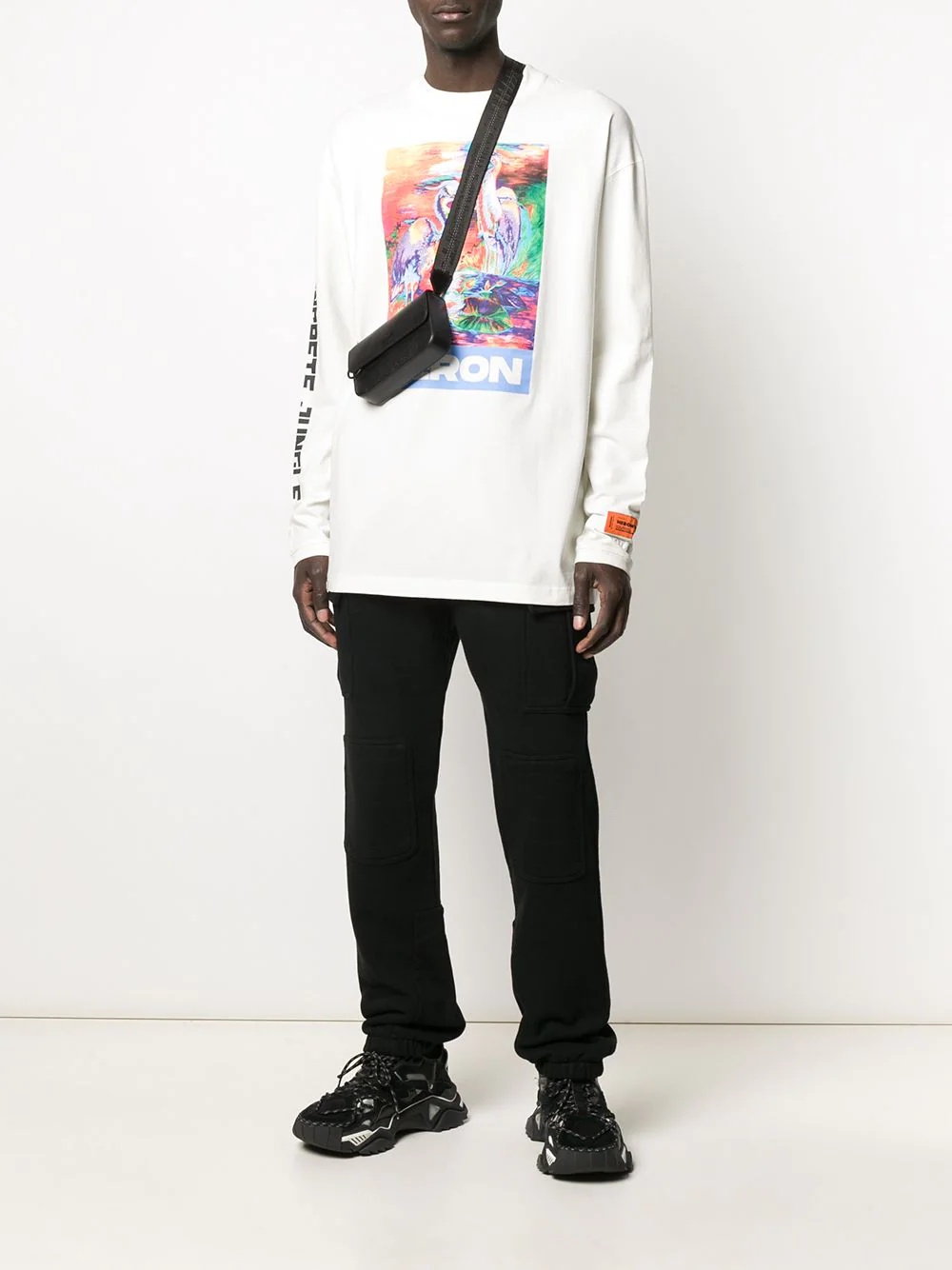 logo print cargo track pants - 3