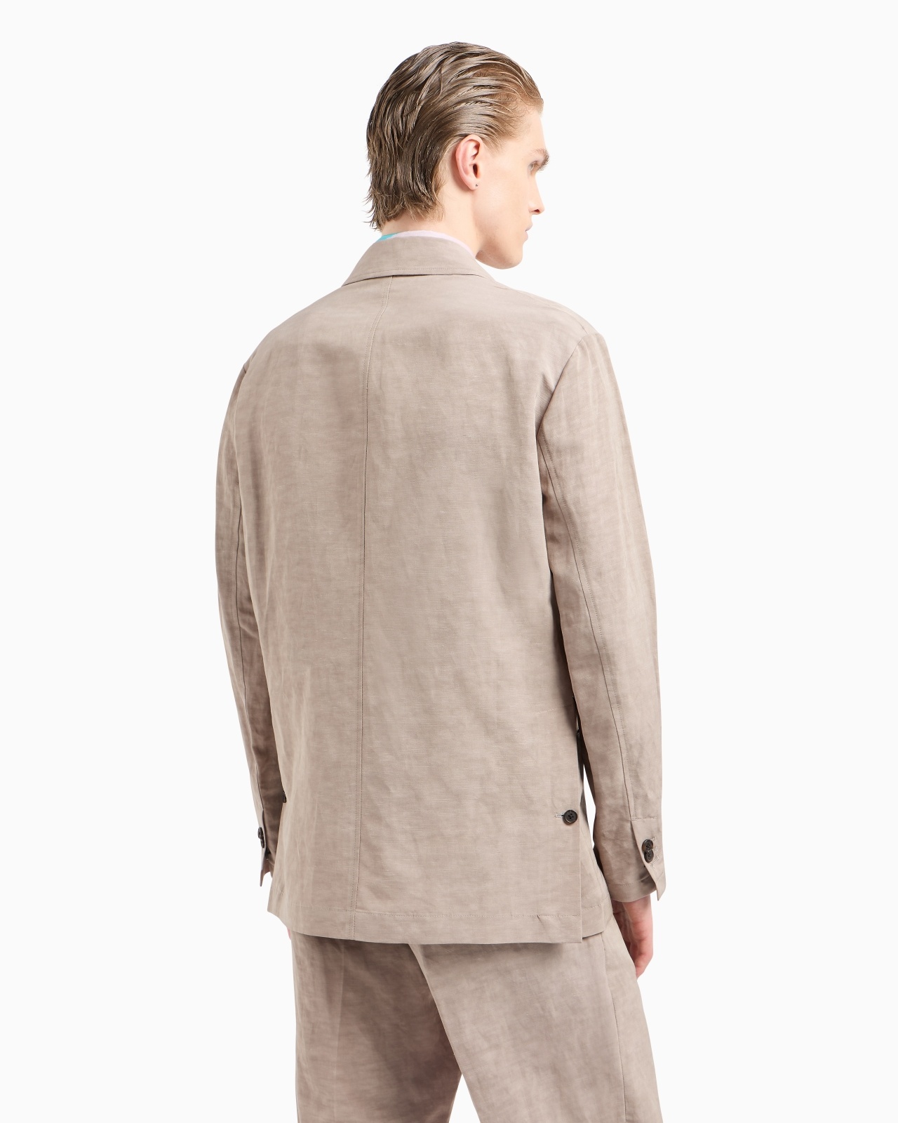SINGLE-BREASTED LINEN-BLEND BLAZER - 3
