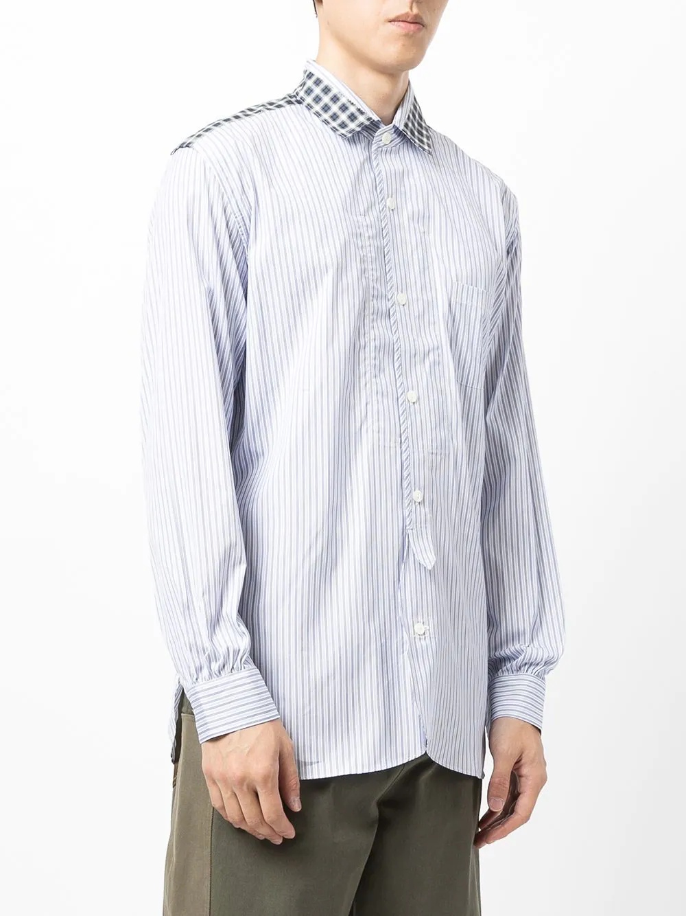 checked-collar shirt - 3