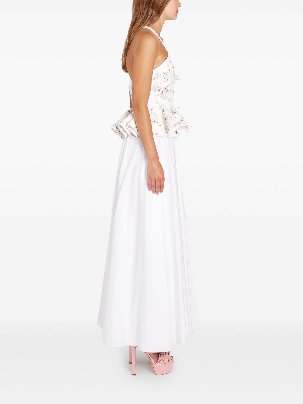 floral-jacquard maxi dress - 3