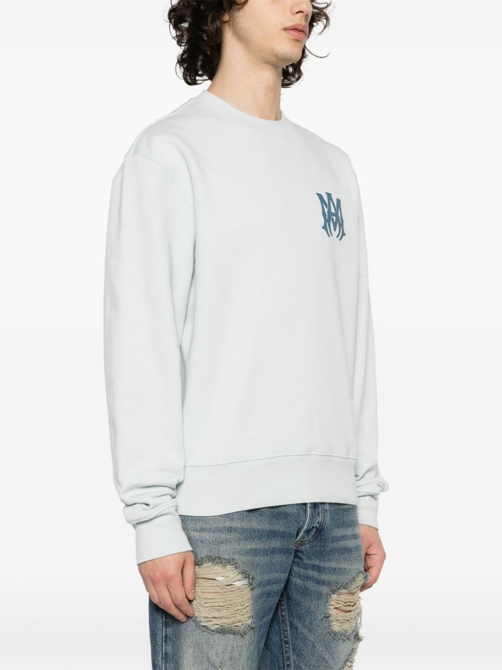logo-stamp cotton sweatshirt - 3