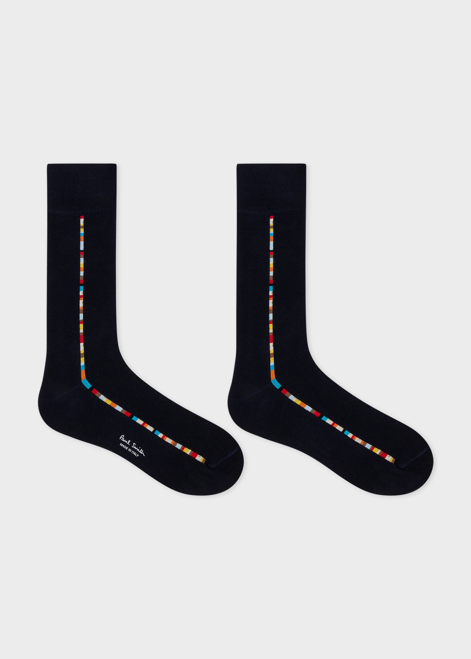 Navy 'Signature Stripe' Central Trim Socks - 2