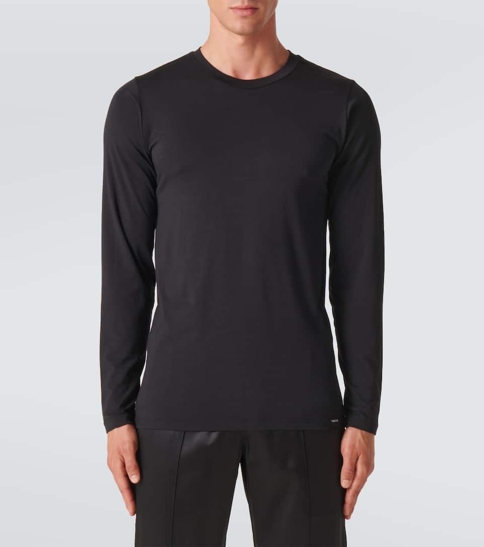 Long-sleeve cotton-blend T-shirt - 2