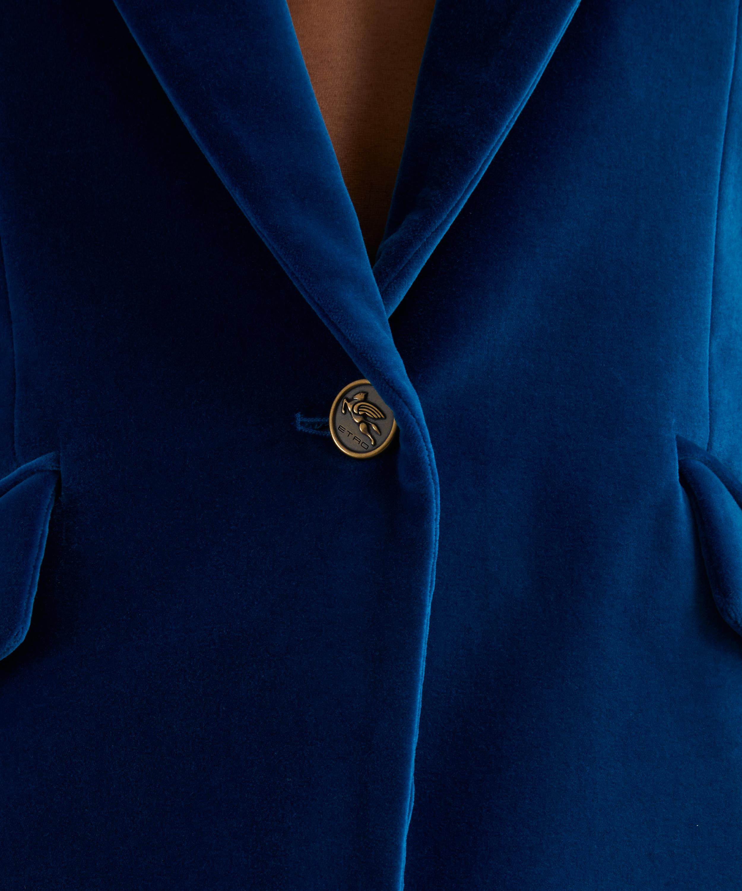 Electric Blue Velvet Jacket - 5