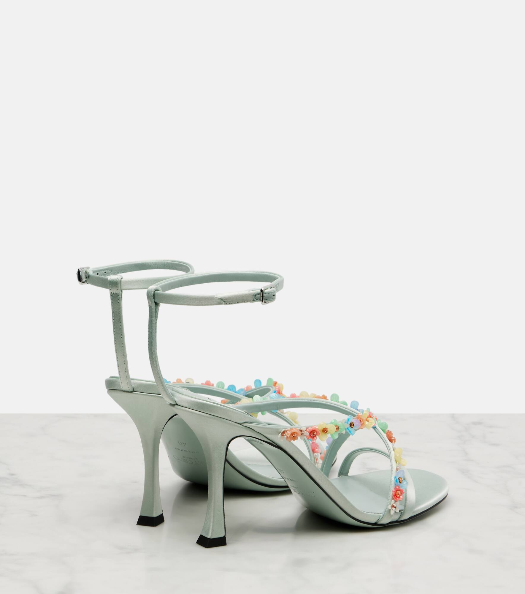 Blanche 90 floral satin sandals - 2