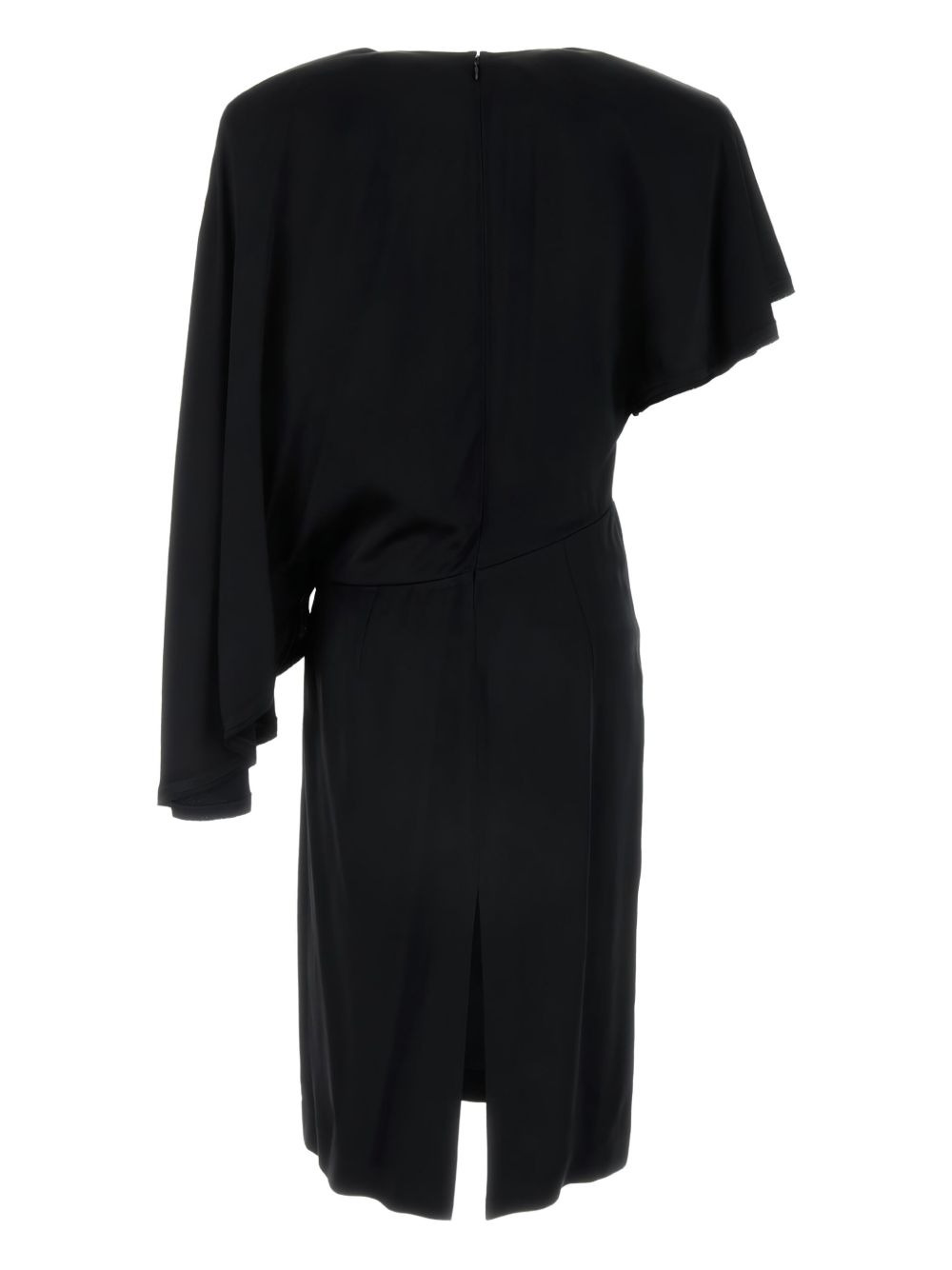 draped asymmetrical-sleeve dress - 2