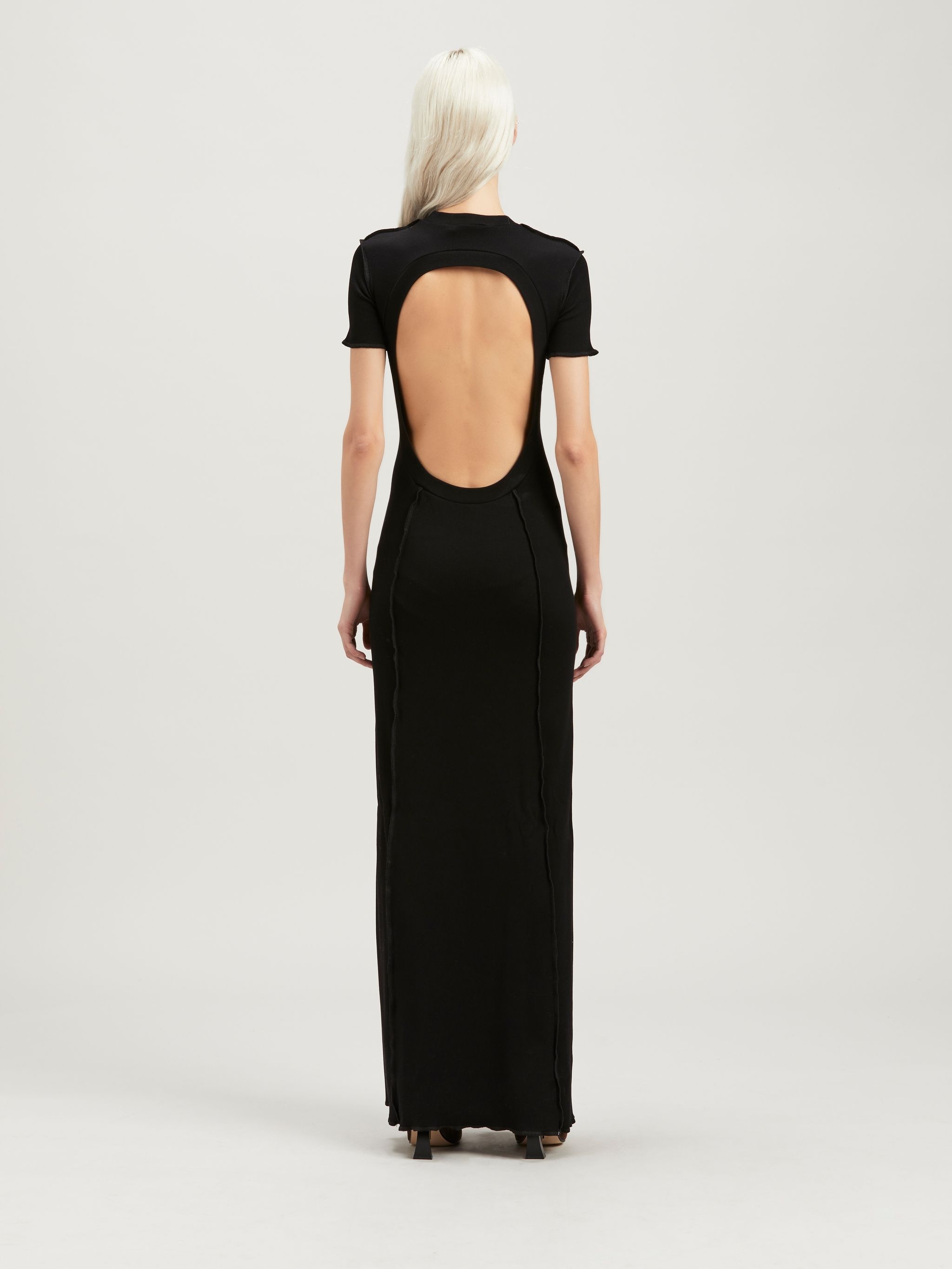 Open Back Logo Rib Dress - 5