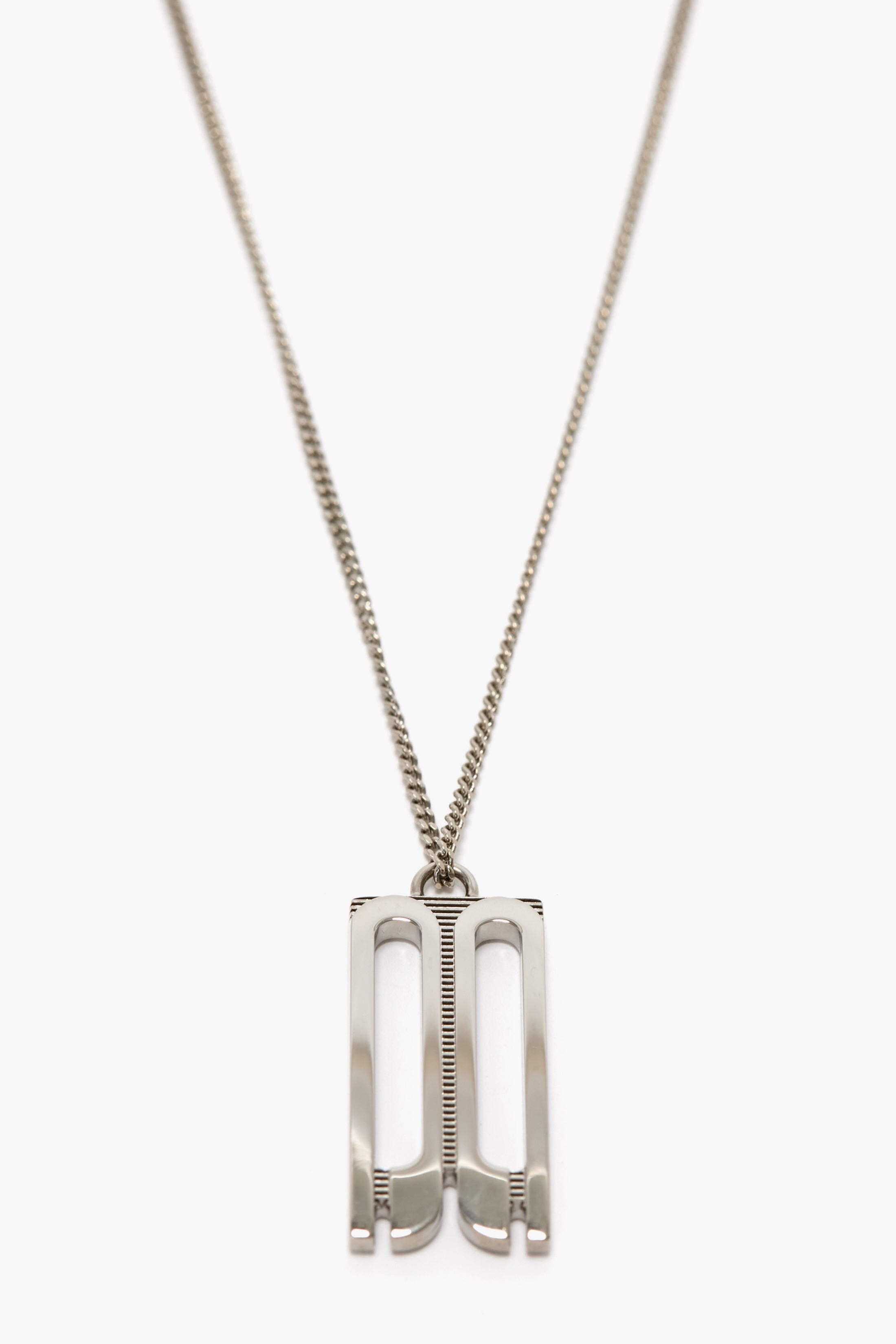 B Frame Necklace In Silver - 3
