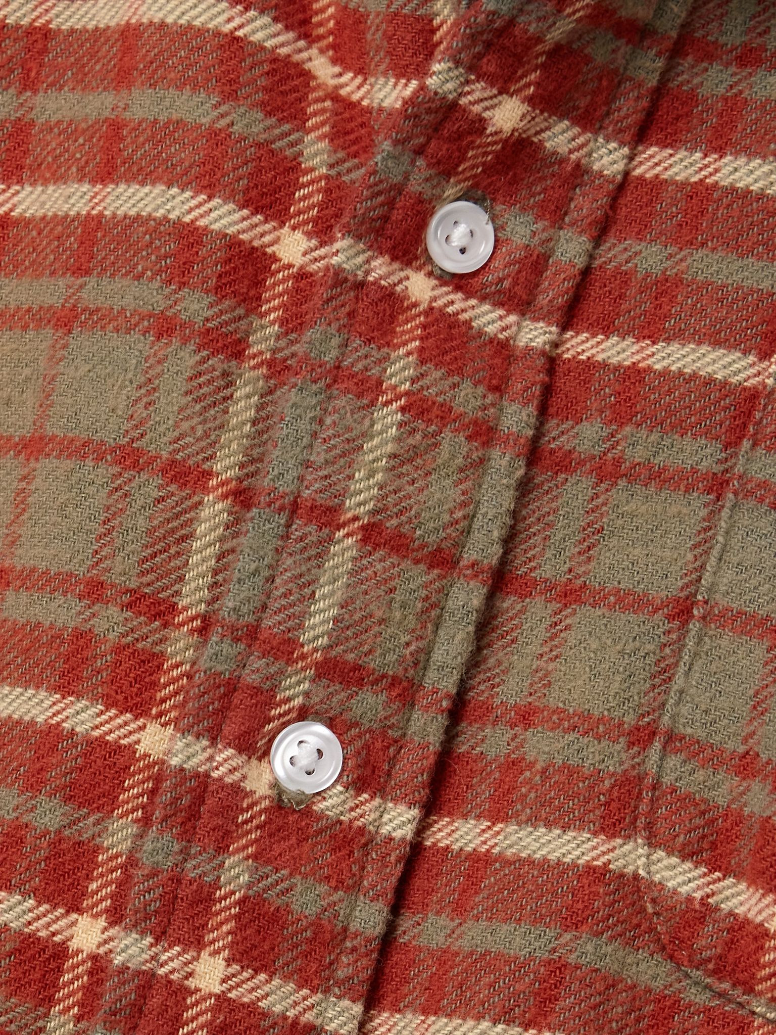 Frayed checked cotton-flannel shirt Multi - 5