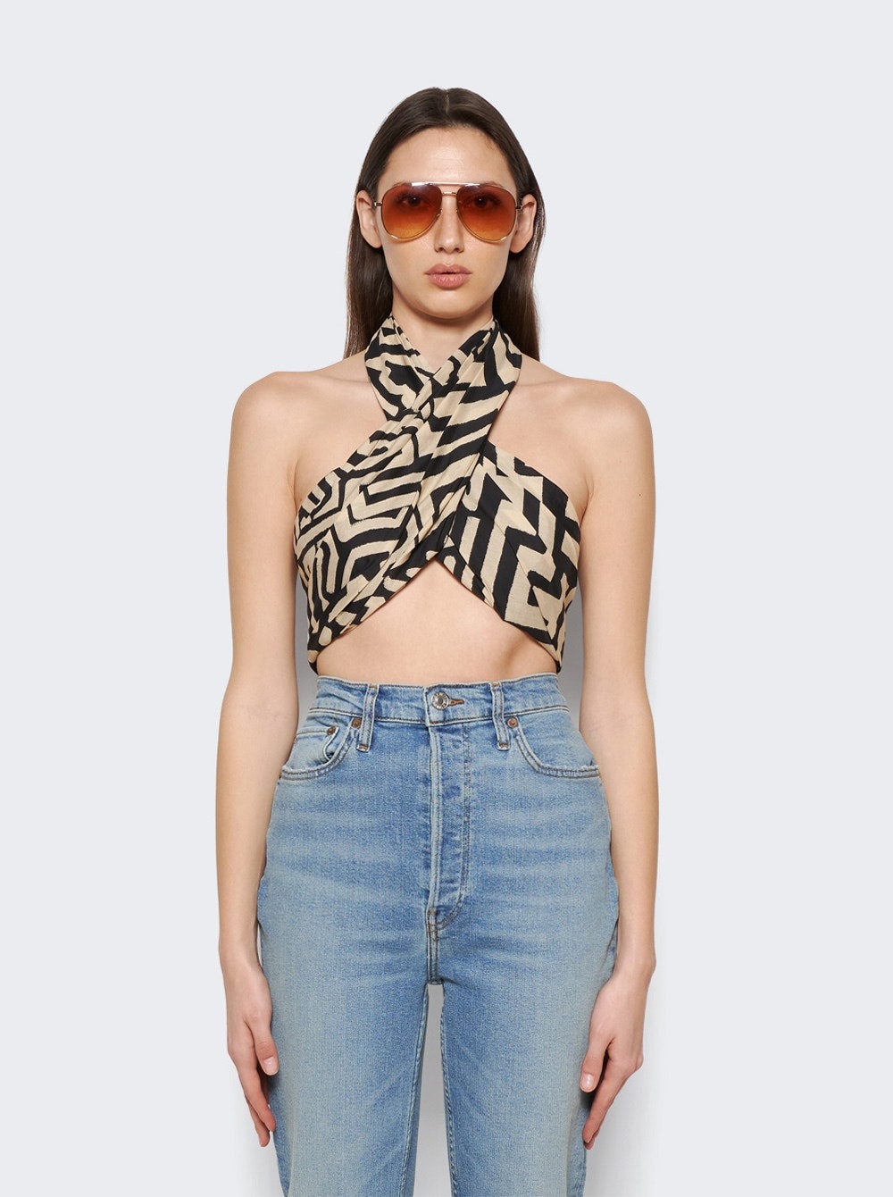 Unique Places Crop Top Kuna Black And Antique Ecru - 3