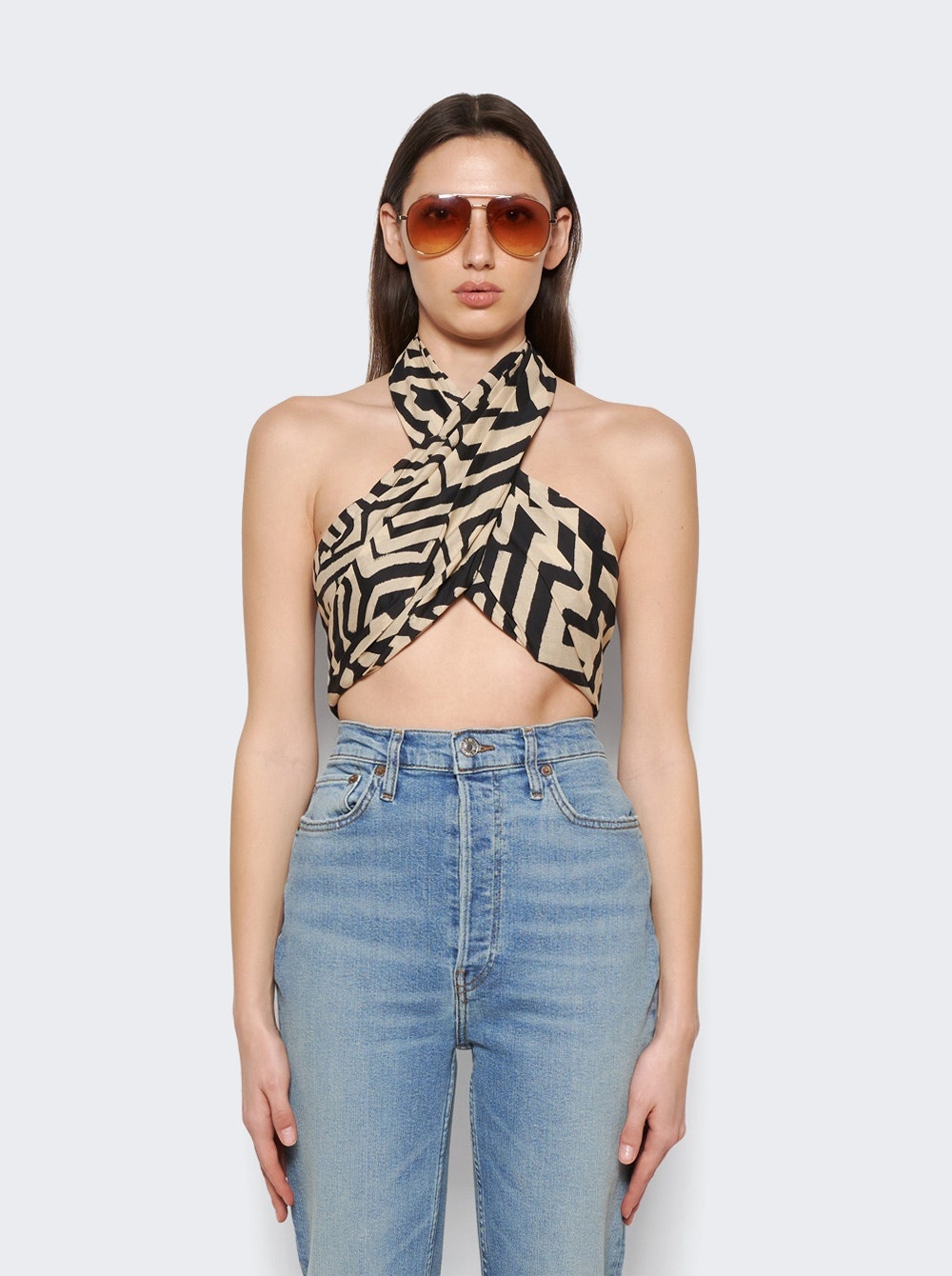 Unique Places Crop Top Kuna Black And Antique Ecru - 3