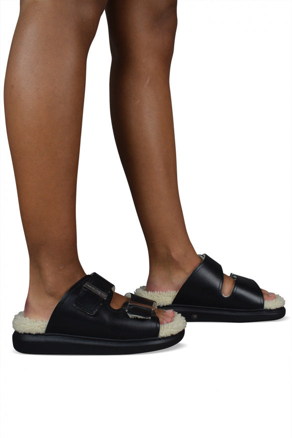 Alexander Mcqueen Women Shearling-Lined Slides - 2