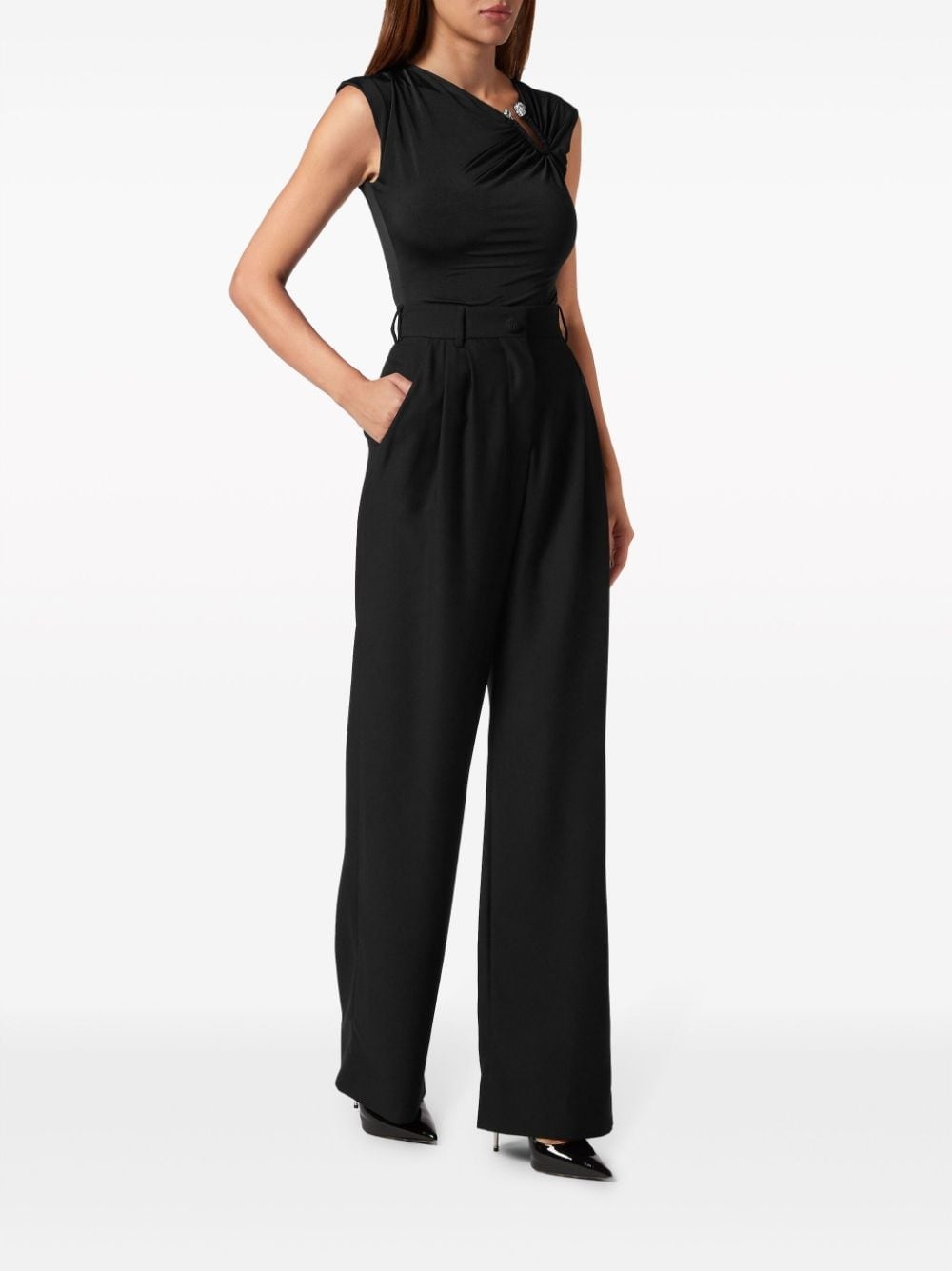 high-waisted wide-leg trousers - 2