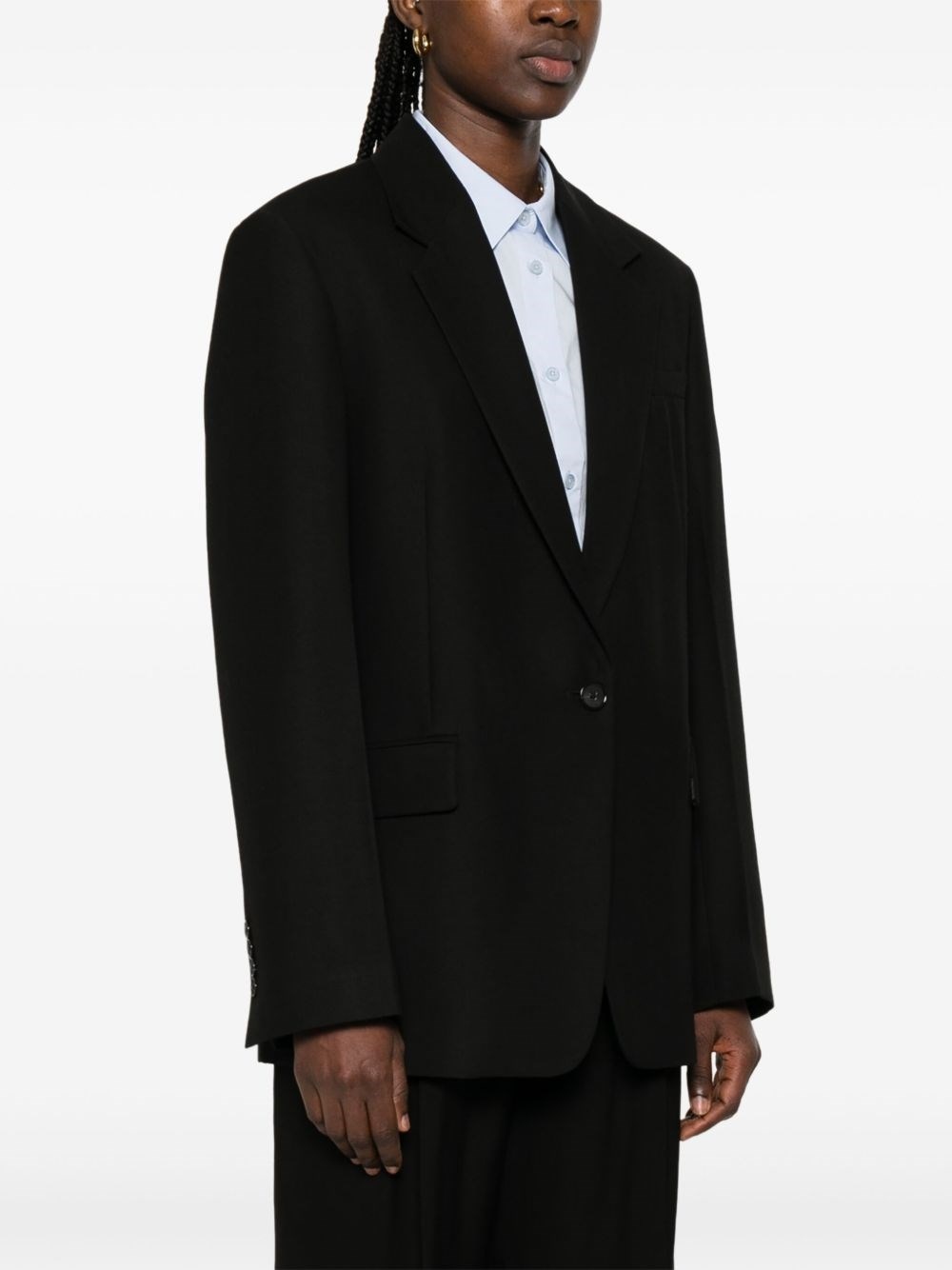 Wool blend single-breasted blazer jacket - 4